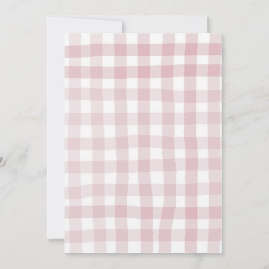 ピンクの手予測できな引きシックな赤ちゃんシャワー 招待状 (裏面)