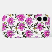 ピンクの手付き花デイジー花柄 Case-Mate iPhoneケース (裏面 (横))