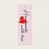 ピンクの手作りラヴつるラベルカード (正面)