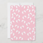 ピンクの手押車のかわいい女の子のベビーシャワー 招待状 (裏面)