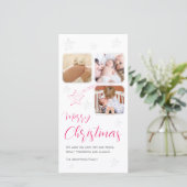 ピンクの手描きの流れ星の3枚の写真 シーズンカード (スタンド正面)