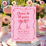ピンクの手描きカクテル30th,40th,50th,誕生日 招待状<br><div class="desc">誕生日パーティーの招待状，手書きお祝い，手書きカラフル招待状，カクテルグラスイラストレーション，カーお洒落ド30th誕生日の招待状，手書きカクテル招待状,  30th,  40th,  50th, 誕生日招待状, </div>