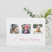 ピンクの手描きスターの風景写真クリスマス シーズンカード (スタンド正面)