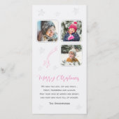ピンクの手描きスター 冬の3枚の写真 クリスマス (正面)