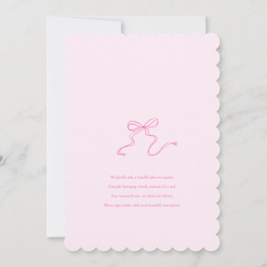 ピンクの手描きボーベビーシャワー招待状 招待状 (裏面)