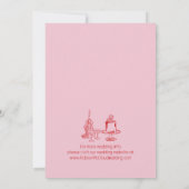 ピンクの手描き予測できな結婚式の日付を保存 招待状 (裏面)