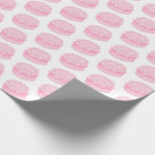 ピンクの手書きお誕生日ケーキ編集可能な年 ラッピングペーパー (角)