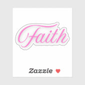 ピンクの手書き「信仰」ステッカー シール (シート)