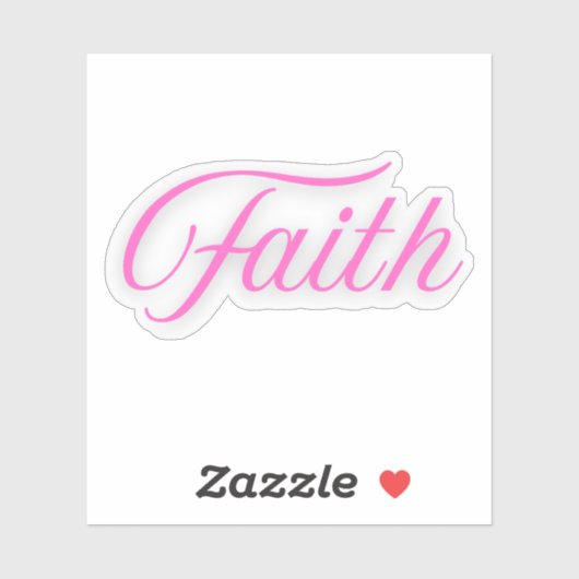 ピンクの手書き「信仰」ステッカー シール (シート)