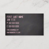 ピンクの手紙のハートの黒板のカスタムな名刺 名刺 (裏面)