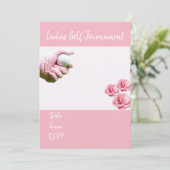 ピンクの手袋とバラ 招待状 (スタンド正面)