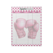 ピンクの手袋乳がん_ 症状トラッカー ノートパッド (回転)