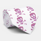 ピンクの抽象的なスカル ネクタイ (ロール)