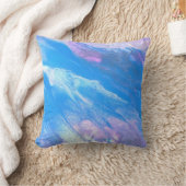 ピンクの抽象的な大理石の石造りのペンキの絞り染め クッション (ブランケット)