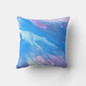 ピンクの抽象的な大理石の石造りのペンキの絞り染め クッション (裏面)