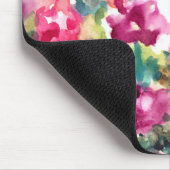 ピンクの抽象的な水彩画の花の背景 マウスパッド (コーナー)