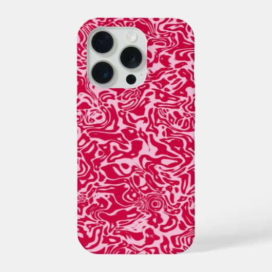 ピンクの抽象的な渦巻き iPhoneケース (裏面)
