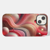 ピンクの抽象的なiPhoneケース iPhoneケース (裏面横)