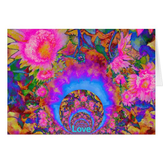 ピンクの抽象芸術の絵画水色 (正面横)