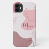 ピンクの抽象芸術オーガニックシェイプiPhoneケース Case-Mate iPhoneケース (裏面)