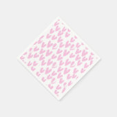 ピンクの抽象芸術ハートオンホワイト スタンダードカクテルナプキン (角)