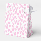 ピンクの抽象芸術ハートオンホワイト フェイバーボックス (裏面サイド)