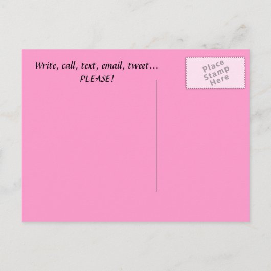 ピンクの抽象芸術ハートポストカード ポストカード (裏面)