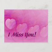 ピンクの抽象芸術ハートポストカード ポストカード (正面)