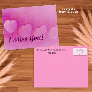 ピンクの抽象芸術ハートポストカード ポストカード