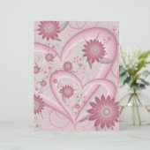 ピンクの抽象芸術ハート&フラワーフラワーフラクタルアートを愛 (スタンド正面)