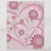 ピンクの抽象芸術ハート&フラワーフラワーフラクタルアートを愛 (正面)