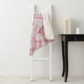 ピンクの抽象芸術ハート&フラワーフラワーフラクタルアートを愛 シェルパブランケット (インサイチュ)