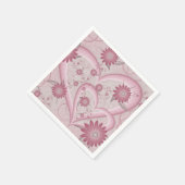 ピンクの抽象芸術ハート&フラワーフラワーフラクタルアートを愛 スタンダードカクテルナプキン (角)