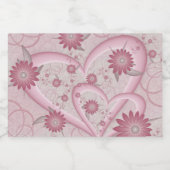 ピンクの抽象芸術ハート&フラワーフラワーフラクタルアートを愛 スパークリングワインラベル (シングルラベル)