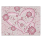 ピンクの抽象芸術ハート&フラワーフラワーフラクタルアートを愛 テーブルクロス (正面(横))