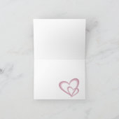 ピンクの抽象芸術ハート&フラワーフラワーフラクタルアートを愛 ノートカード (内部)