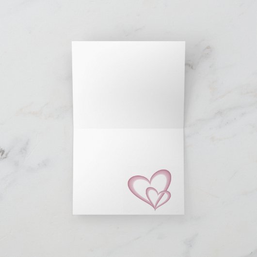 ピンクの抽象芸術ハート&フラワーフラワーフラクタルアートを愛 ノートカード (内部)