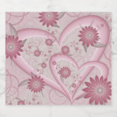 ピンクの抽象芸術ハート&フラワーフラワーフラクタルアートを愛 リキュールボトルラベル (シングルラベル)