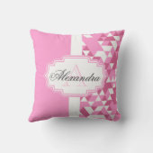 ピンクの抽象芸術パターン クッション (裏面)