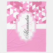 ピンクの抽象芸術パターン フリースブランケット (正面)