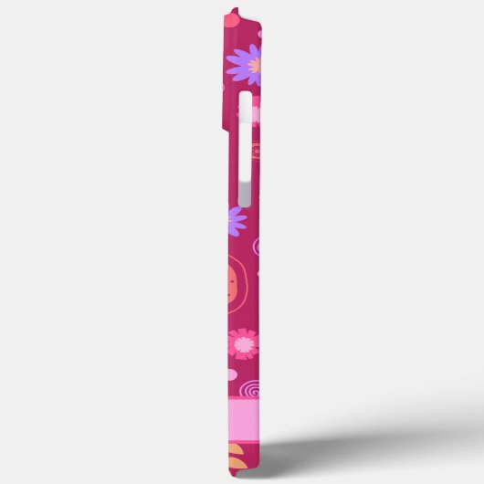 ピンクの抽象芸術パーソナライズされた名おもしろいモダン Case-Mate iPhoneケース (裏面 / 左)