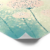 ピンクの抽象芸術フローラアート ポスター (角)