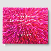 ピンクの抽象芸術フローラ退職パーティーメモリ ゲストブック (正面)