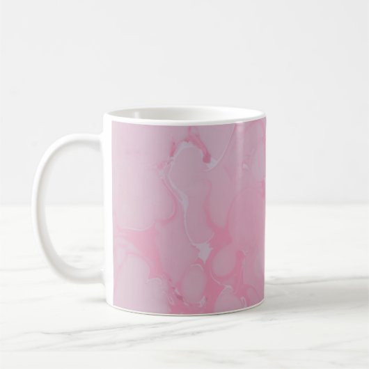 ピンクの抽象芸術壁紙 コーヒーマグカップ (左)