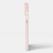 ピンクの抽象芸術大理石の背景 iPhoneケース (左側面)