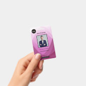 ピンクの抽象芸術従業員の写真ID バッジ (手持ち)