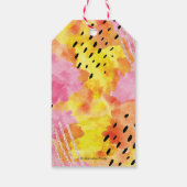 ピンクの抽象芸術感謝していユーメッセージカード ギフトタグ (裏面)