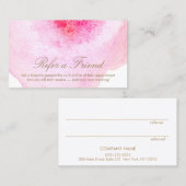 ピンクの抽象芸術水の色のお客様の紹介 紹介カード (正面/裏面)