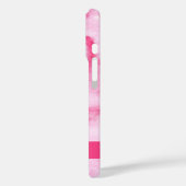 ピンクの抽象芸術水彩ハート(名前あり) ガーリー Case-Mate iPhoneケース (裏面 / 左)