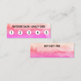ピンクの抽象芸術水彩5 ロイヤリティカード